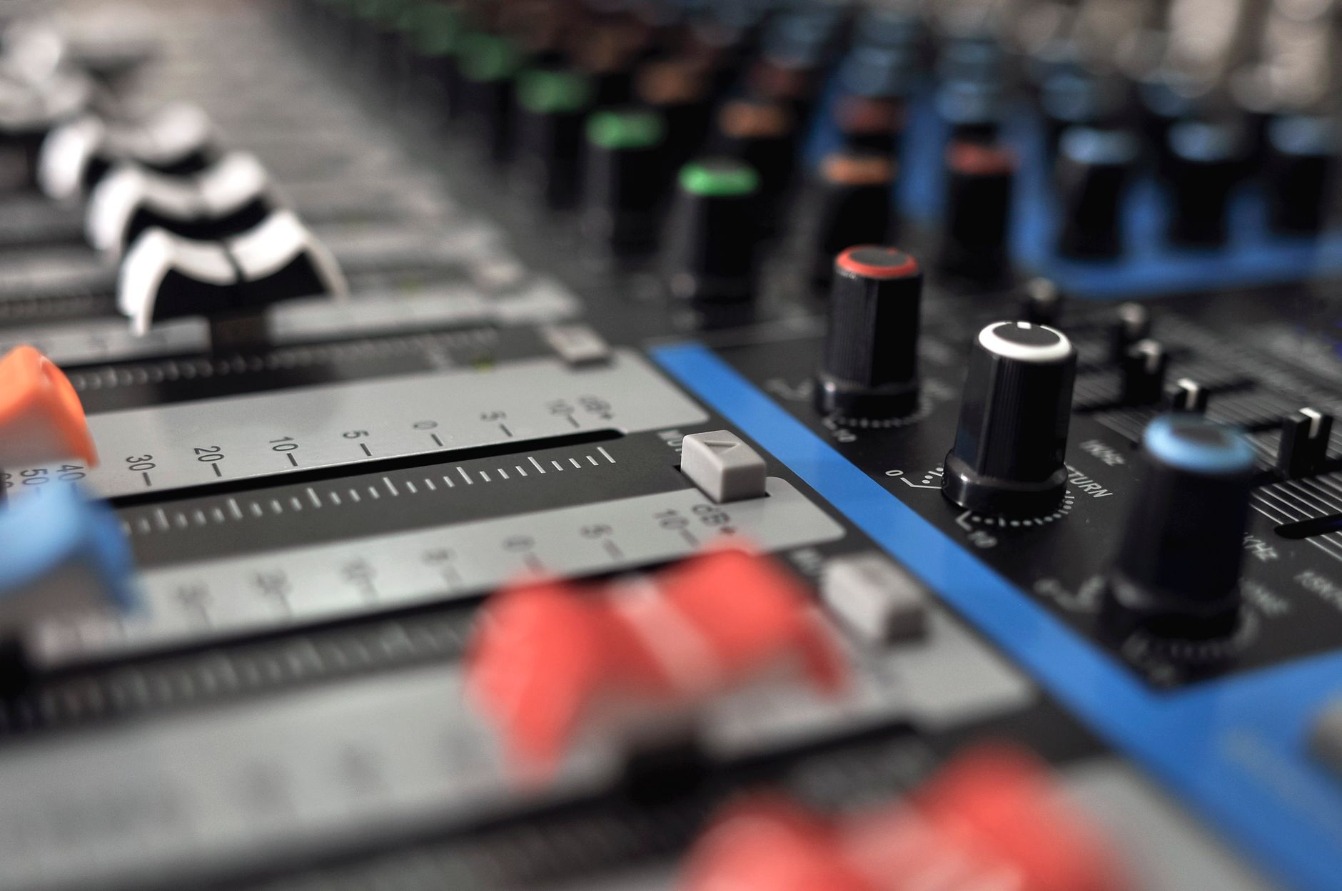 Professional audio engineer mixer console console